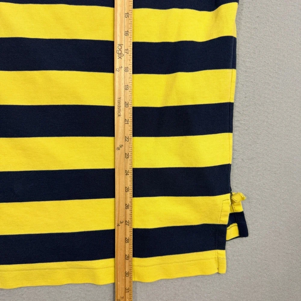 Vintage Polo Ralph Lauren Polo Men's XXL Yellow Blue Striped Short Sleeve Cotton